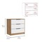 Tuhome Kaia 3 Drawers Dresser, Superior Top, White/Pine CBC4765 - alternate 8
